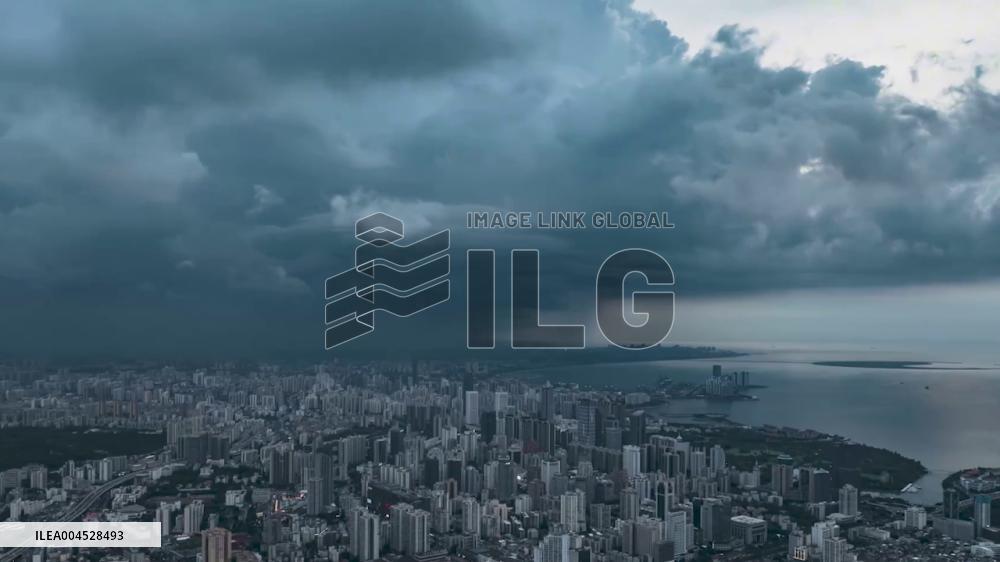 China: Typhoon Wutip Darkens Hainan Skies Ahead of Landfall in Hainan