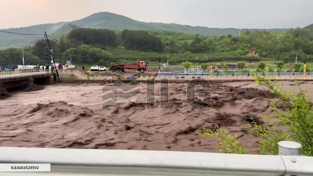 China: Qipanshan Town Submerged as Powerful Flood Strikes Hebei