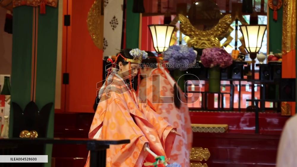 Hydrangea festival at western Japan shrine