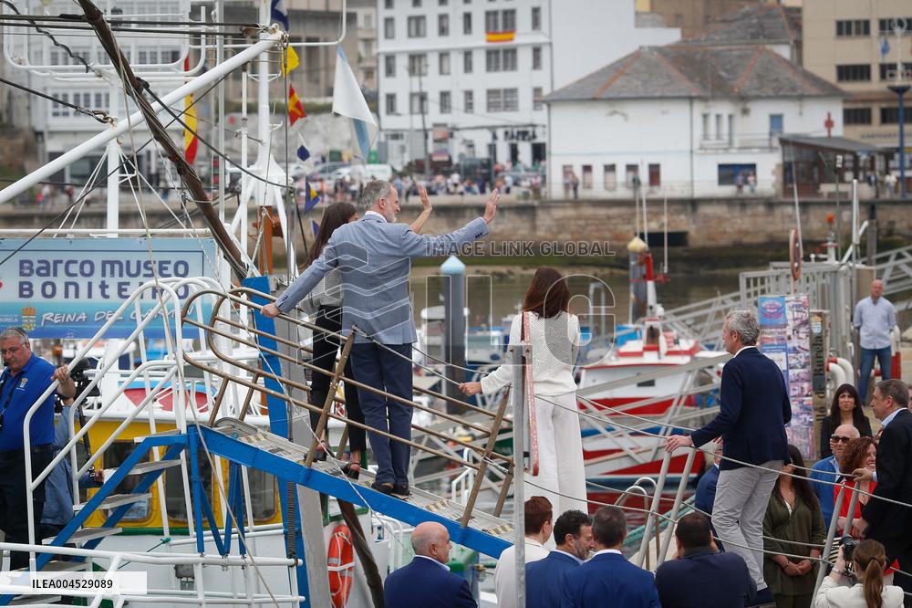 King Felipe and Queen Letizia Visit Burela