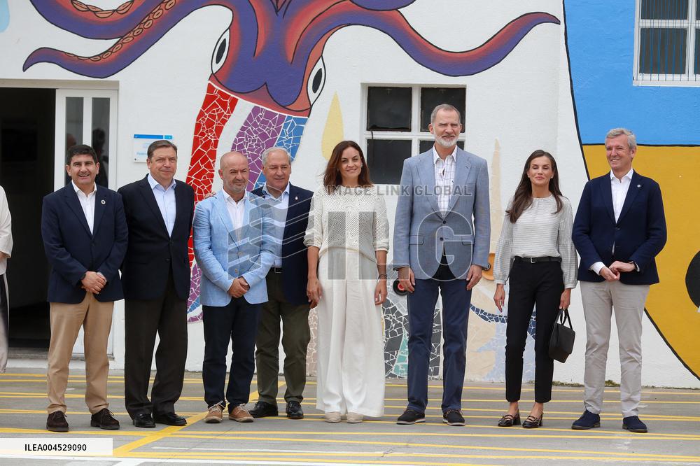 King Felipe and Queen Letizia Visit Burela