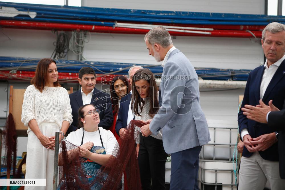 King Felipe and Queen Letizia Visit Burela