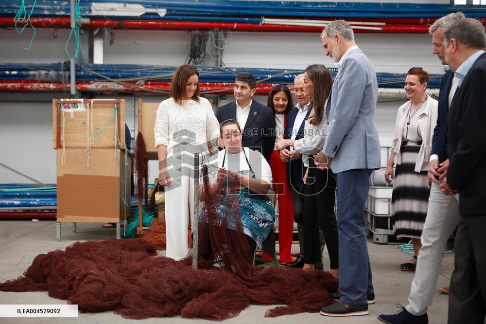 King Felipe and Queen Letizia Visit Burela