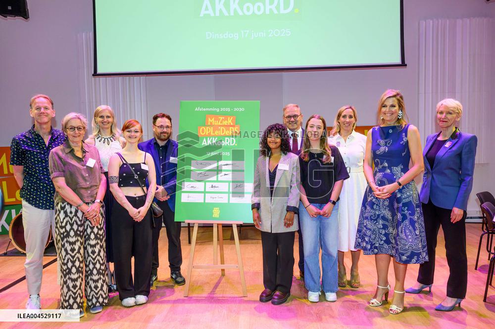 Queen Maxima At Re-Signing of the Music Education Agreement - The Hague