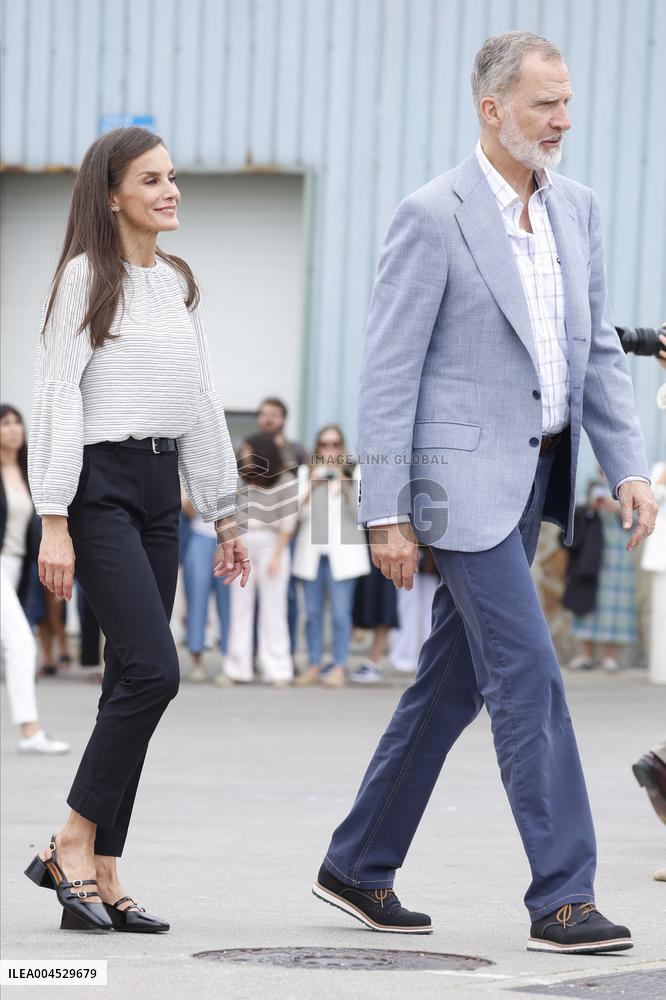 King Felipe VI and Queen Letizia Visit Burela - Spain