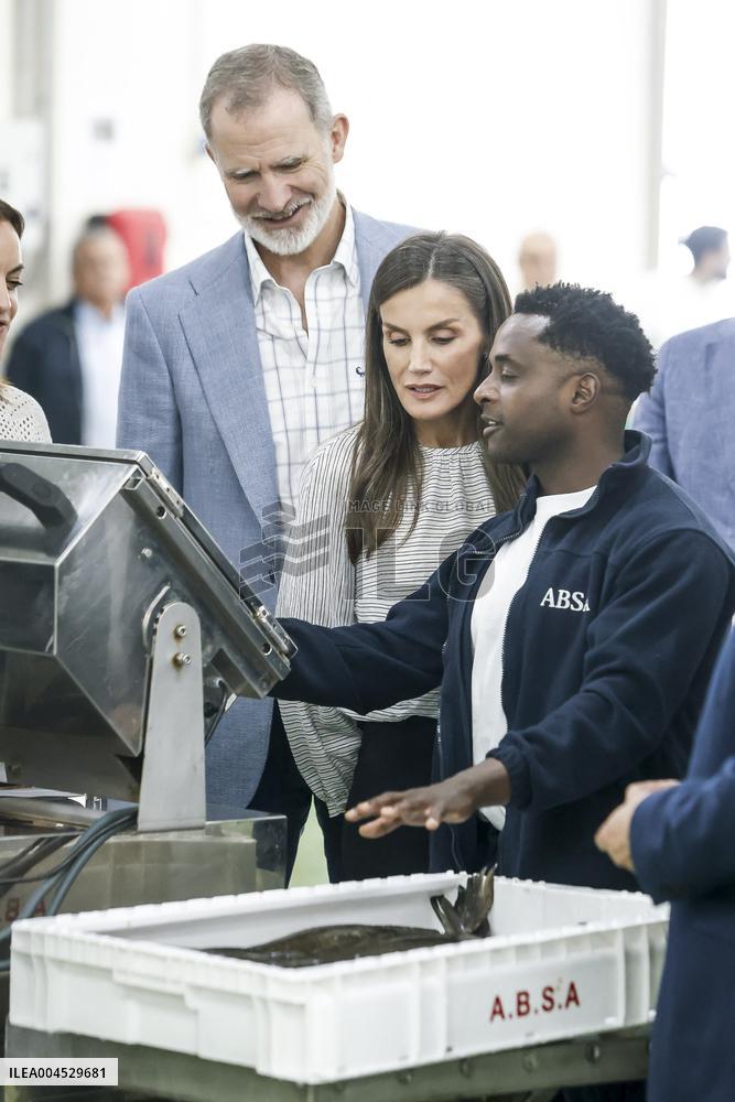 King Felipe VI and Queen Letizia Visit Burela - Spain