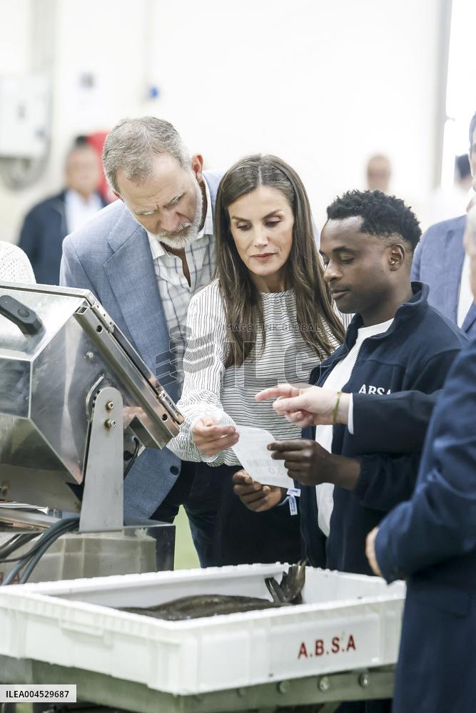 King Felipe VI and Queen Letizia Visit Burela - Spain