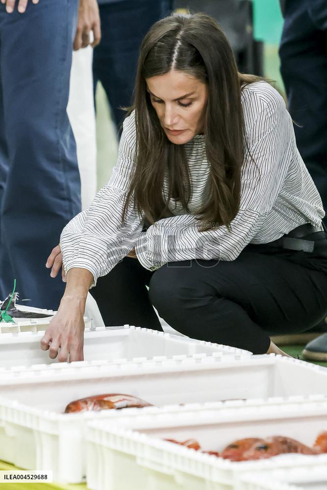 King Felipe VI and Queen Letizia Visit Burela - Spain
