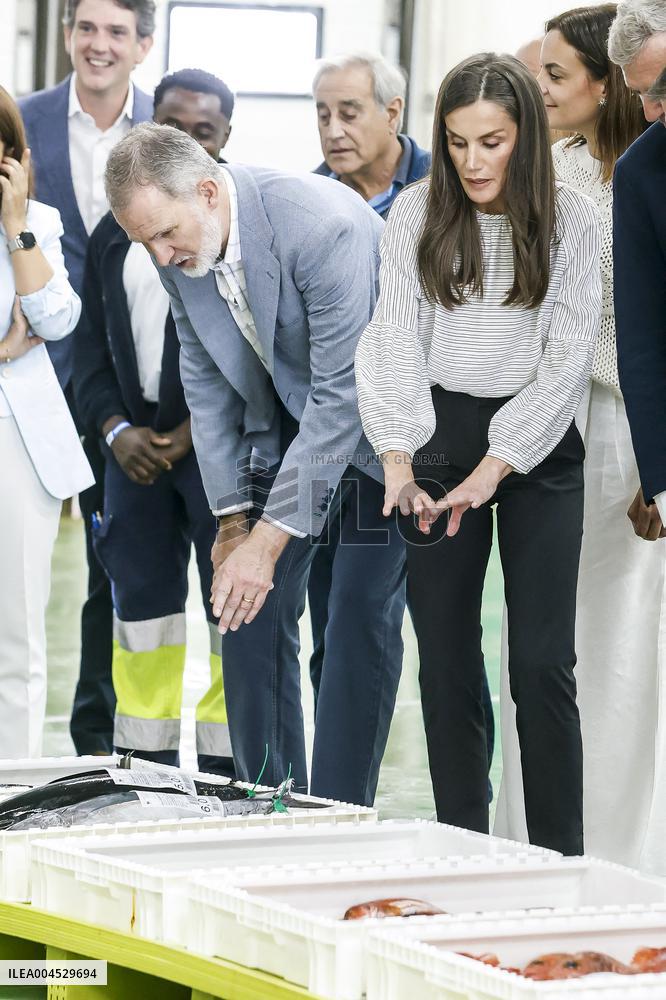King Felipe VI and Queen Letizia Visit Burela - Spain