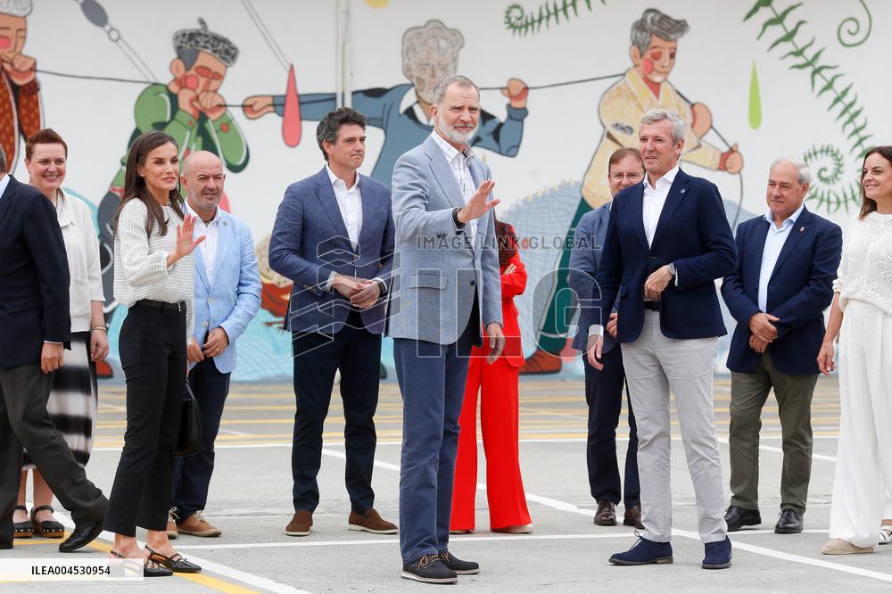 King Felipe VI and Queen Letizia Visit Burela