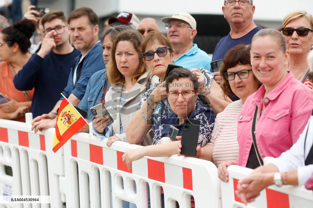 King Felipe VI and Queen Letizia Visit Burela