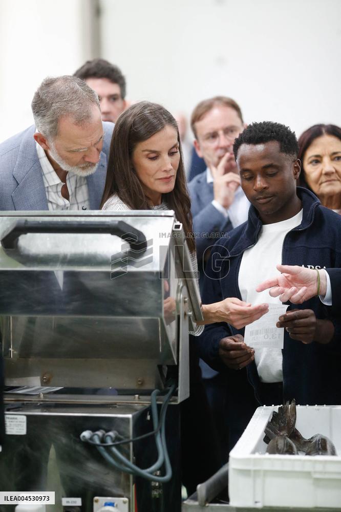 King Felipe VI and Queen Letizia Visit Burela
