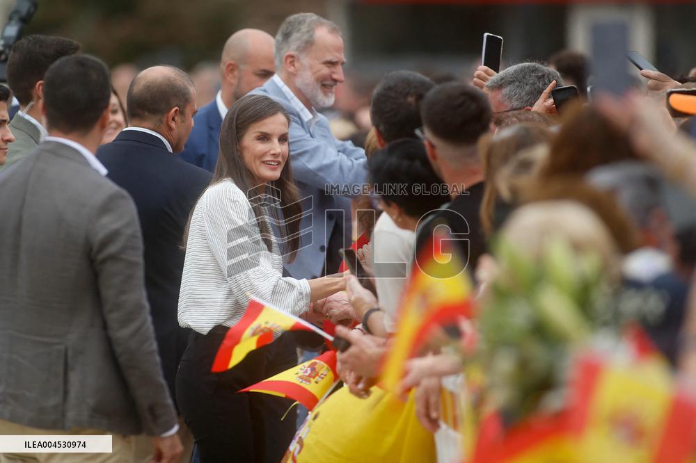 King Felipe VI and Queen Letizia Visit Burela