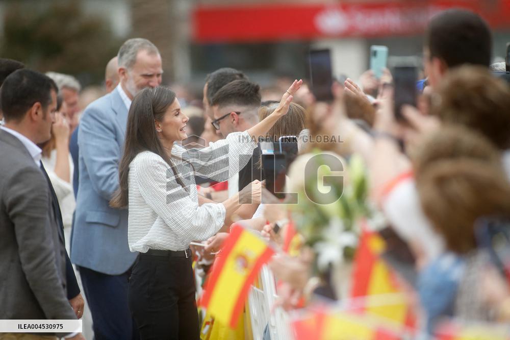 King Felipe VI and Queen Letizia Visit Burela