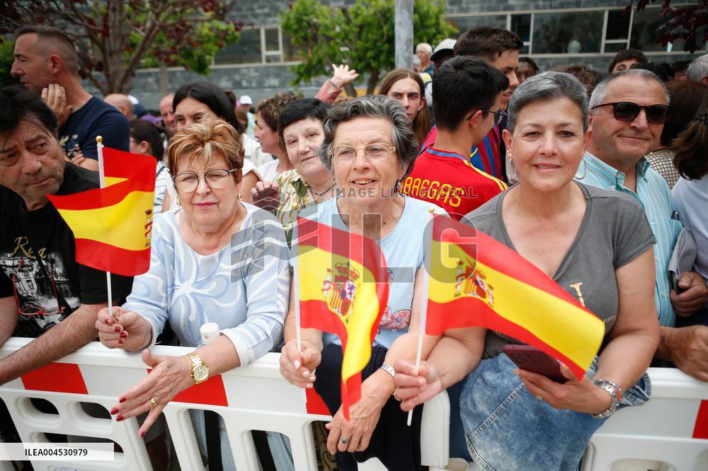 King Felipe VI and Queen Letizia Visit Burela