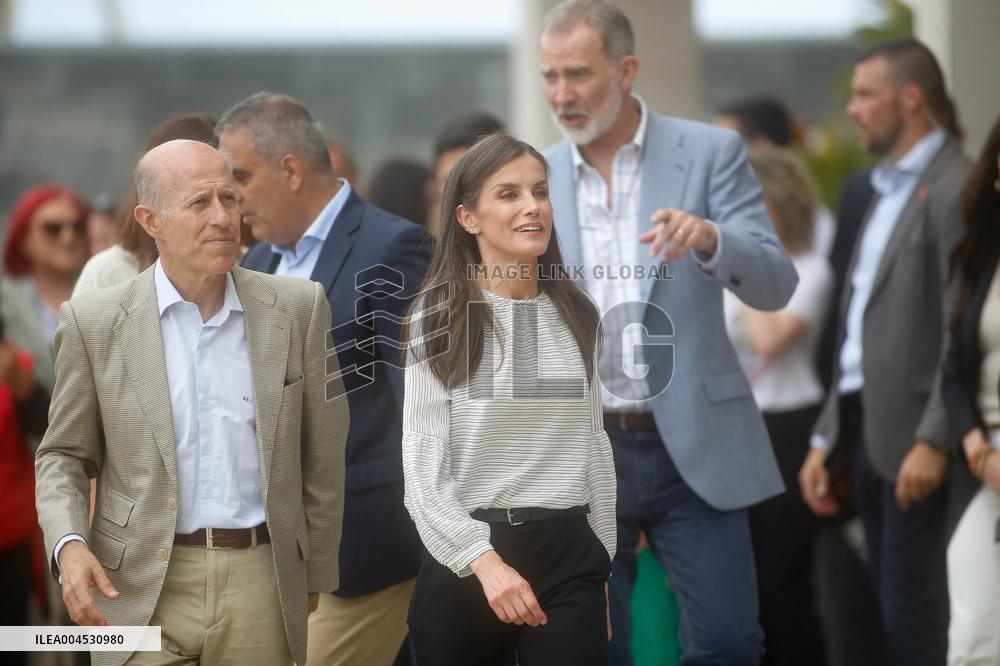 King Felipe VI and Queen Letizia Visit Burela