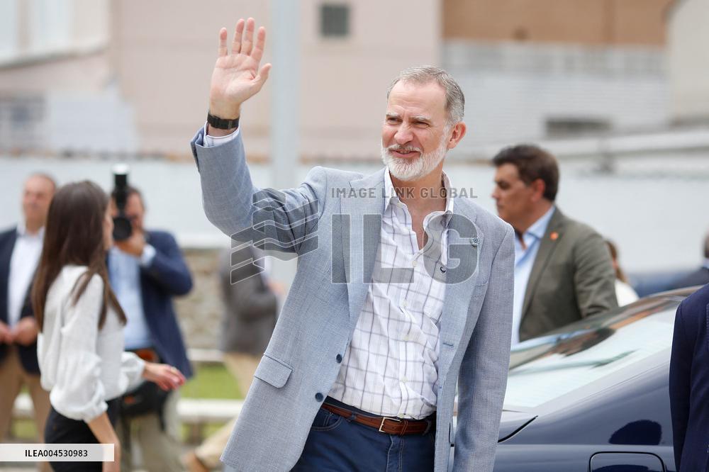 King Felipe VI and Queen Letizia Visit Burela