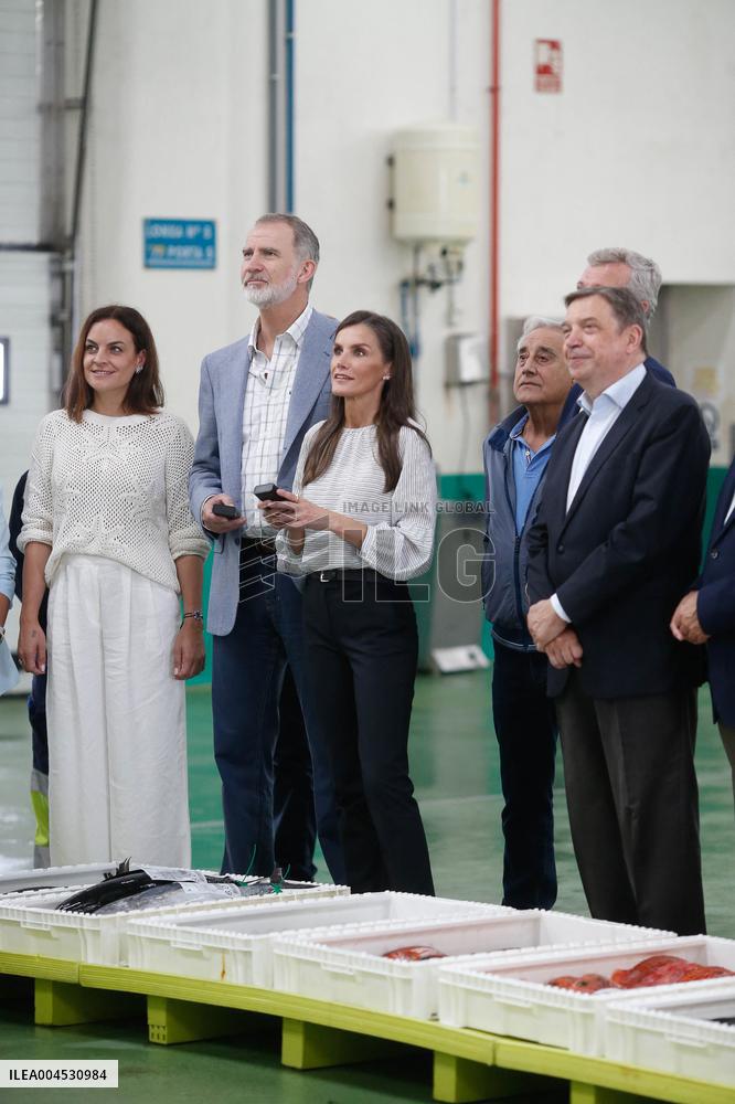 King Felipe VI and Queen Letizia Visit Burela