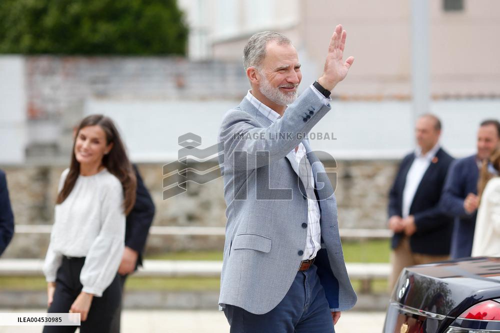 King Felipe VI and Queen Letizia Visit Burela