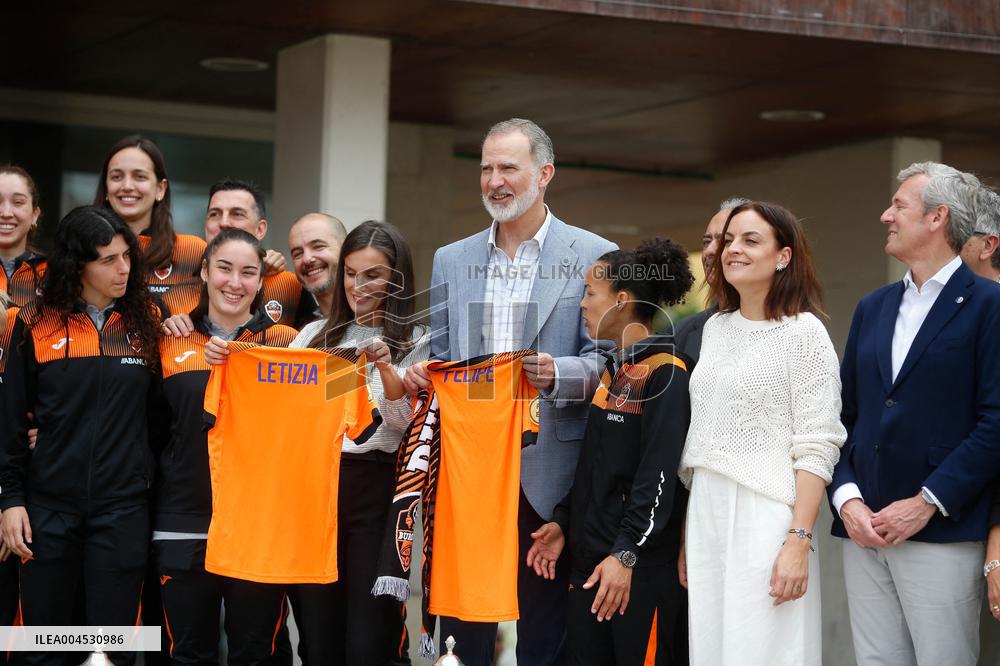 King Felipe VI and Queen Letizia Visit Burela