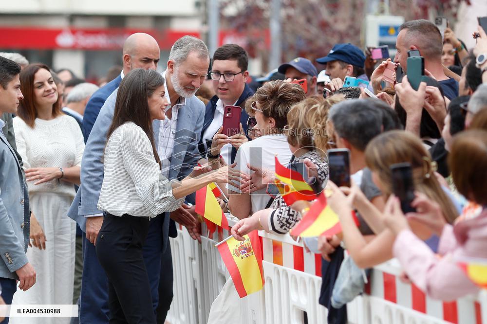 King Felipe VI and Queen Letizia Visit Burela