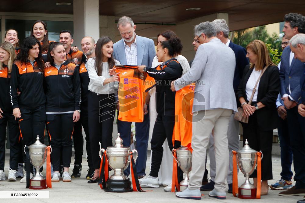 King Felipe VI and Queen Letizia Visit Burela
