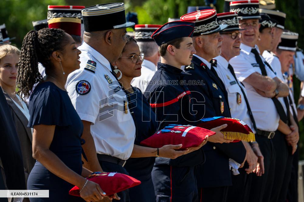 Bruno Retailleau At ENSOSP Graduation Ceremony - Aix-en-Provence