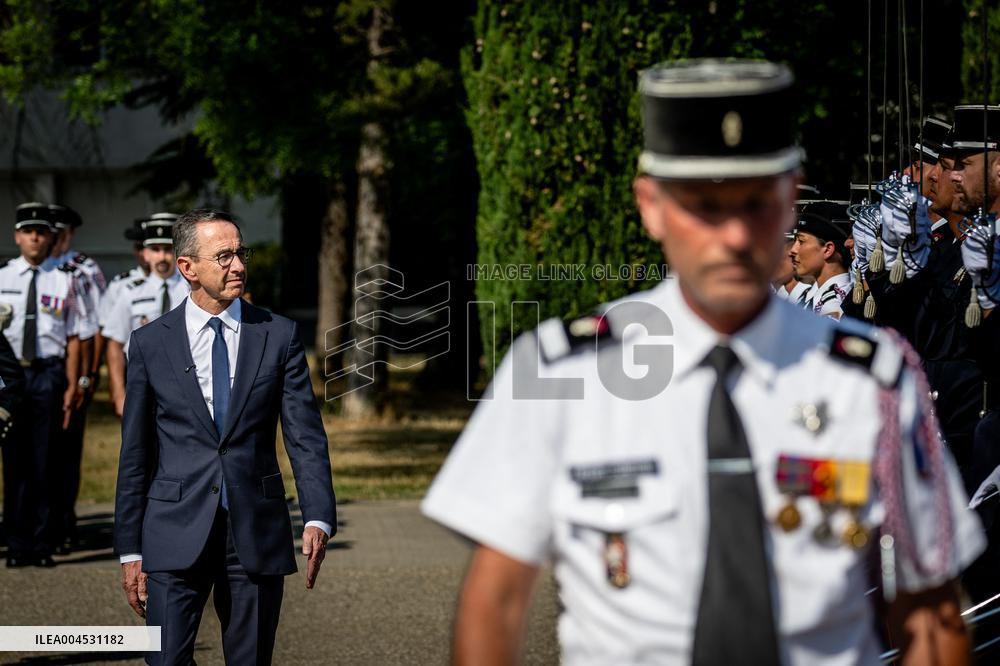 Bruno Retailleau At ENSOSP Graduation Ceremony - Aix-en-Provence