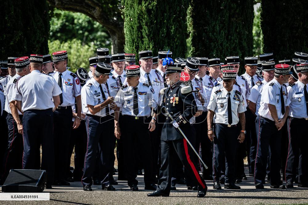 Bruno Retailleau At ENSOSP Graduation Ceremony - Aix-en-Provence