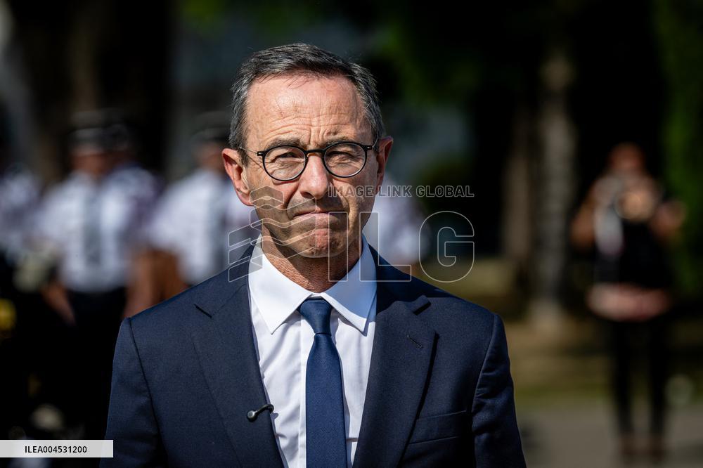 Bruno Retailleau At ENSOSP Graduation Ceremony - Aix-en-Provence