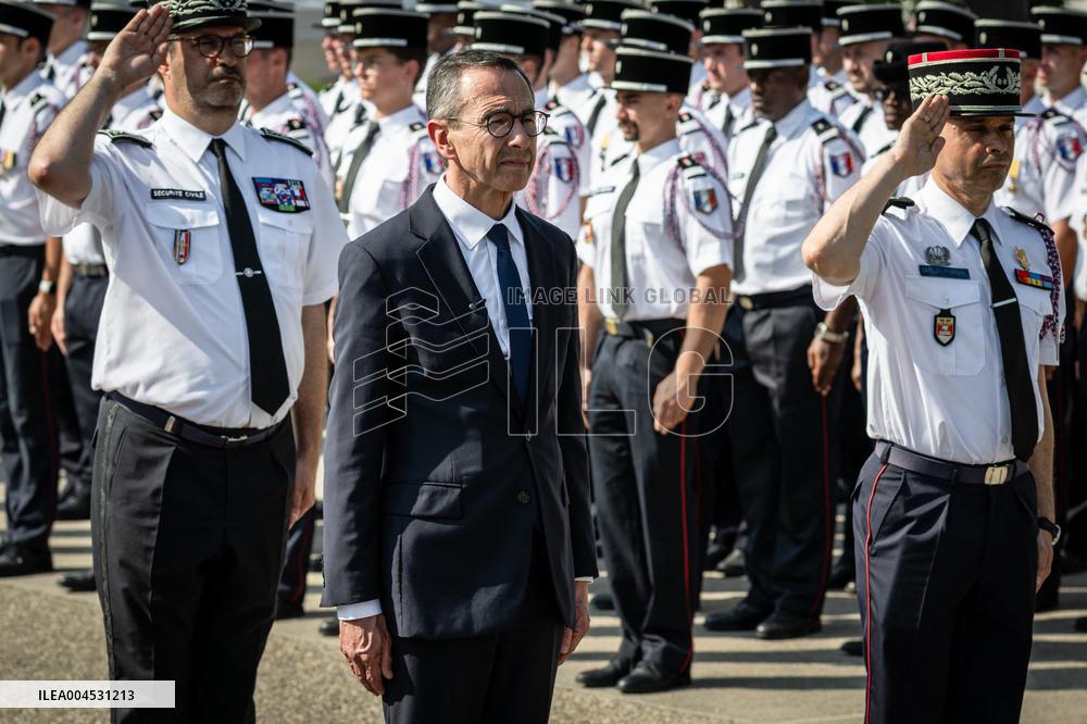 Bruno Retailleau At ENSOSP Graduation Ceremony - Aix-en-Provence