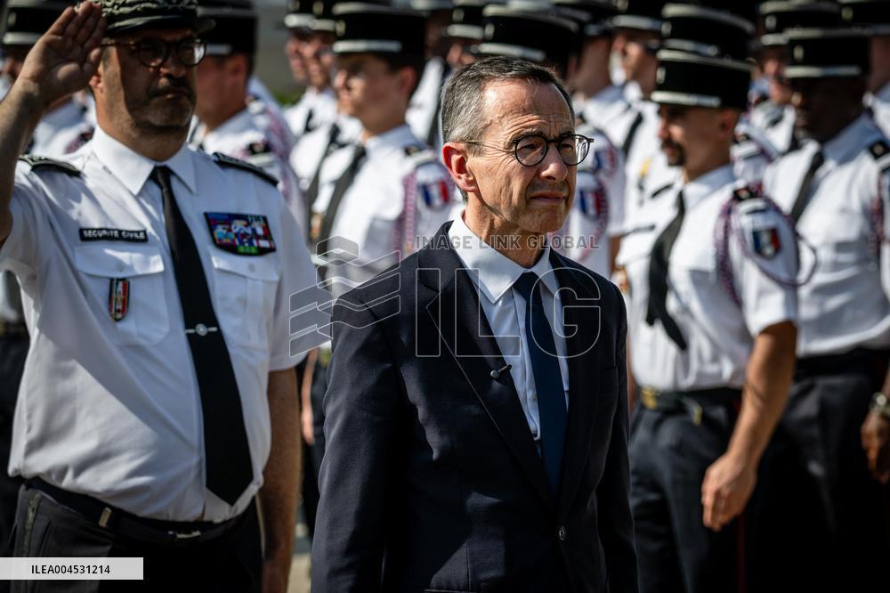 Bruno Retailleau At ENSOSP Graduation Ceremony - Aix-en-Provence