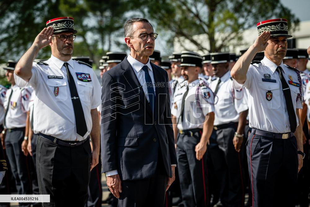 Bruno Retailleau At ENSOSP Graduation Ceremony - Aix-en-Provence