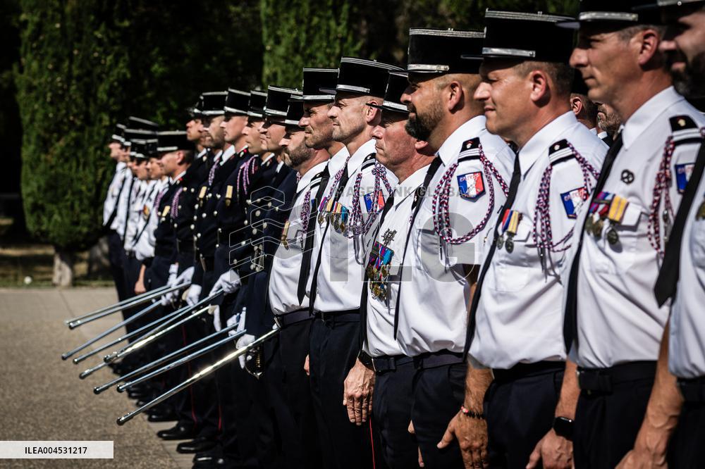 Bruno Retailleau At ENSOSP Graduation Ceremony - Aix-en-Provence