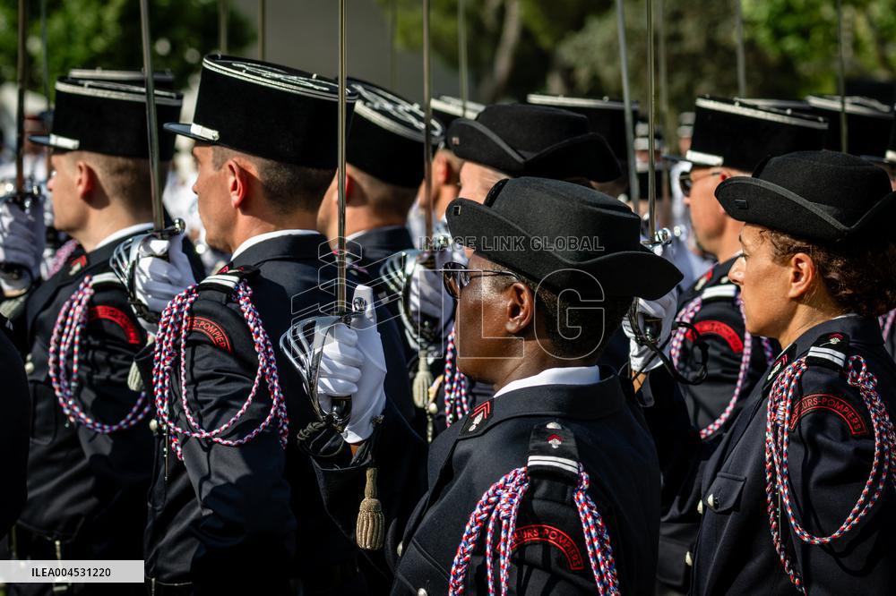 Bruno Retailleau At ENSOSP Graduation Ceremony - Aix-en-Provence