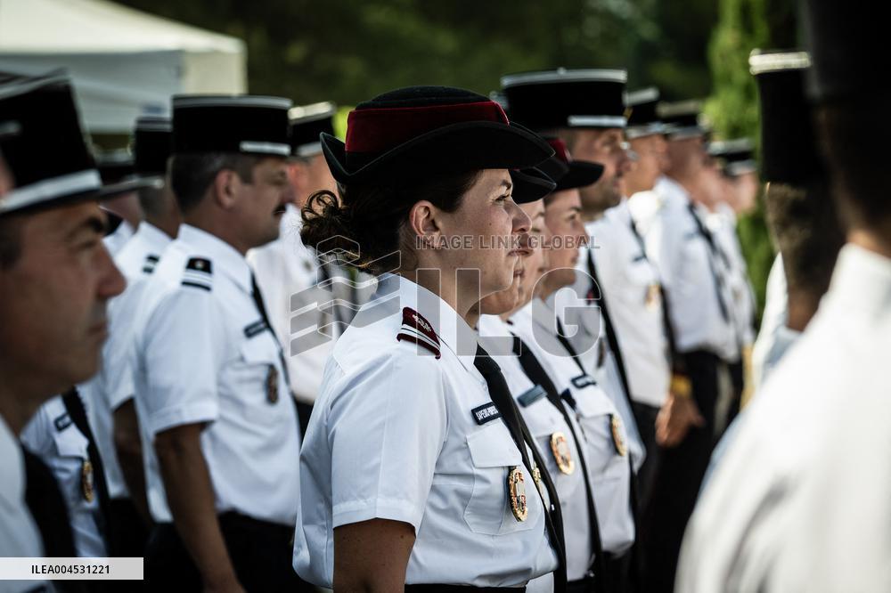 Bruno Retailleau At ENSOSP Graduation Ceremony - Aix-en-Provence