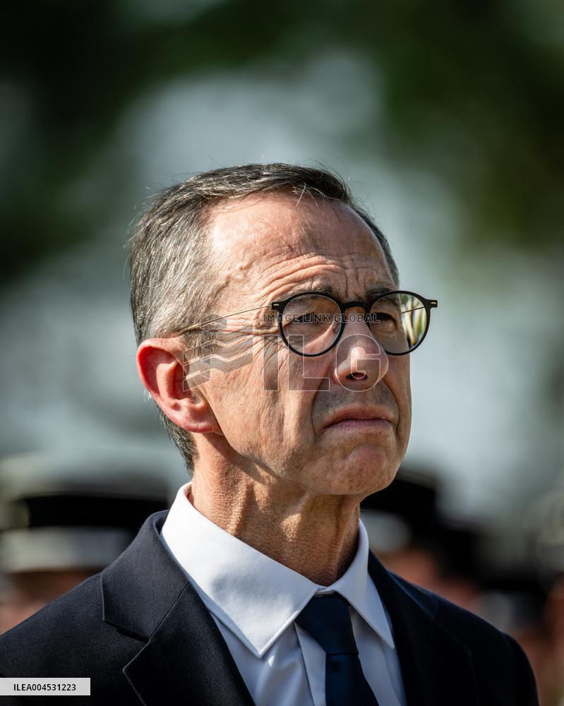 Bruno Retailleau At ENSOSP Graduation Ceremony - Aix-en-Provence