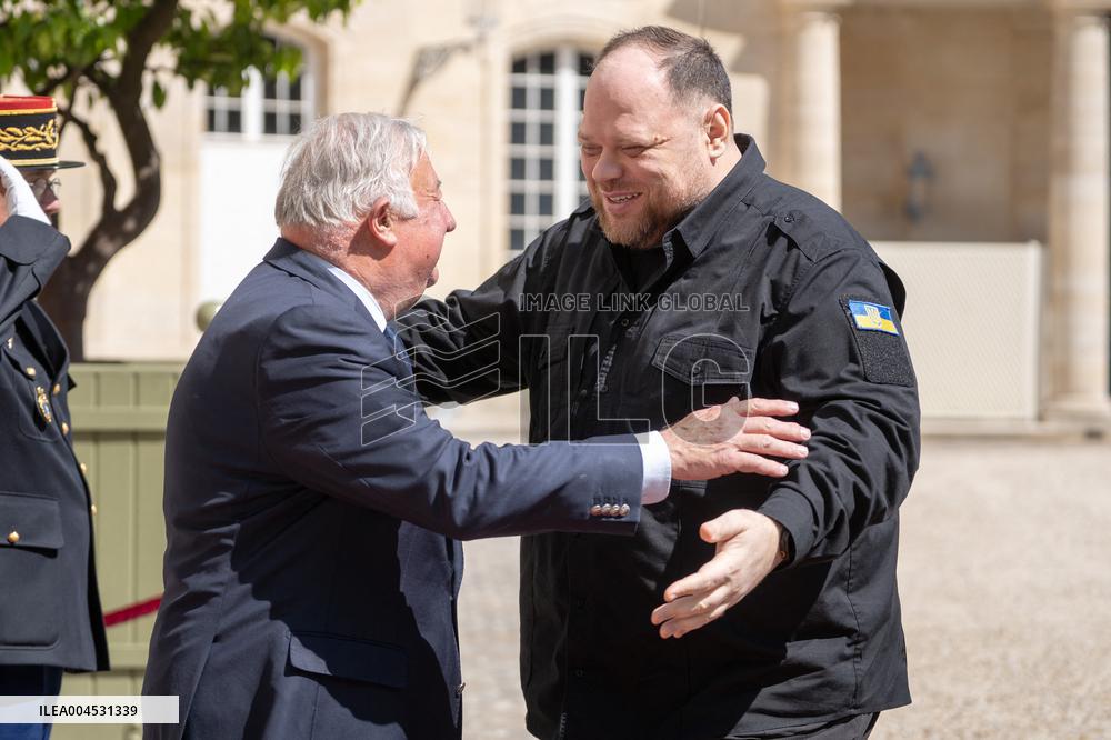 Gerard Larcher welcomes the President of the Rada Ruslan Stefanchuk - Paris AJ