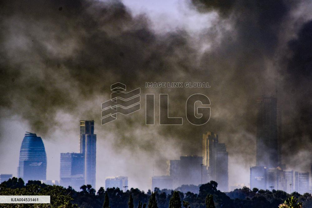 Iranian ballistic missiles attack on Israel - Herzliya