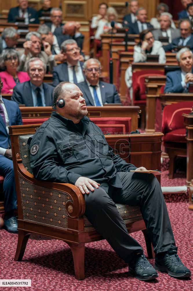 Speech of the President of the Rada Ruslan Stefanchuk at the french senat - Paris AJ