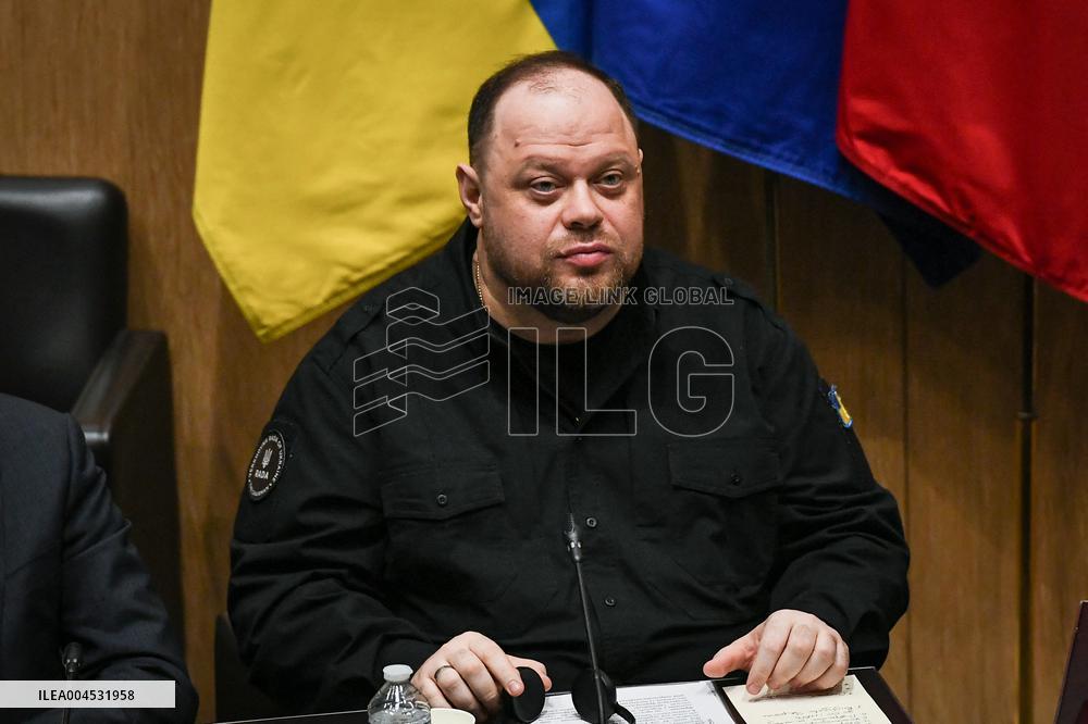 President of the Rada Ruslan Stefanchuk is welcomed at National Assembly in Paris - FA