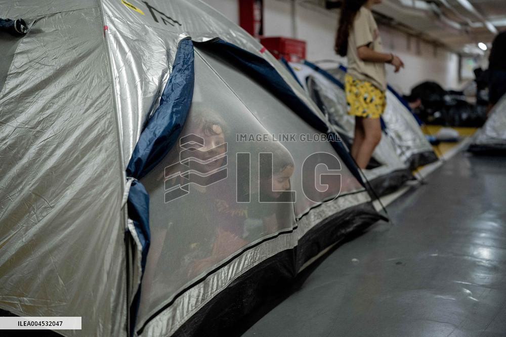 Israelis Shelter Underground Parking Lot - Tel Aviv