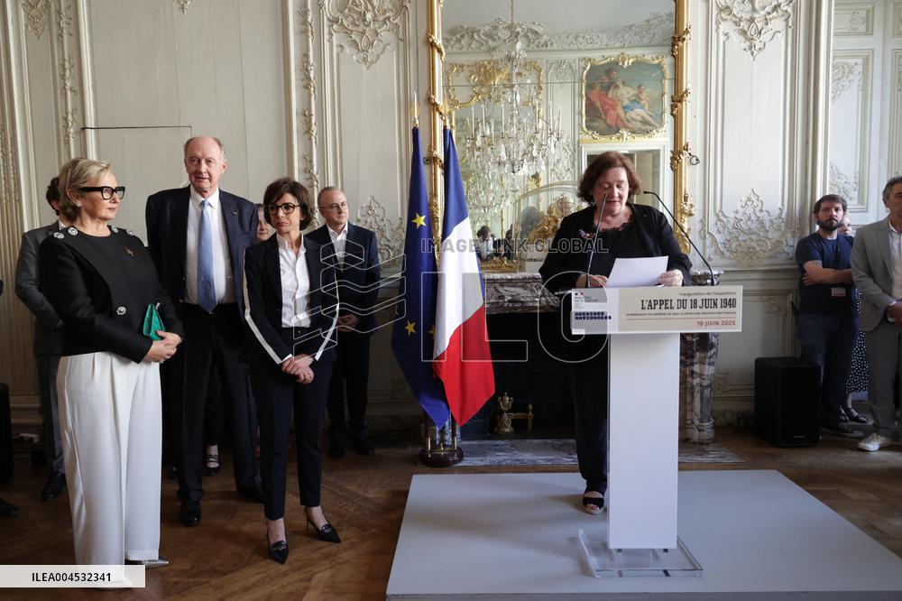 Inauguration Of The Presentation Of The Manuscript Of General De Gaulle