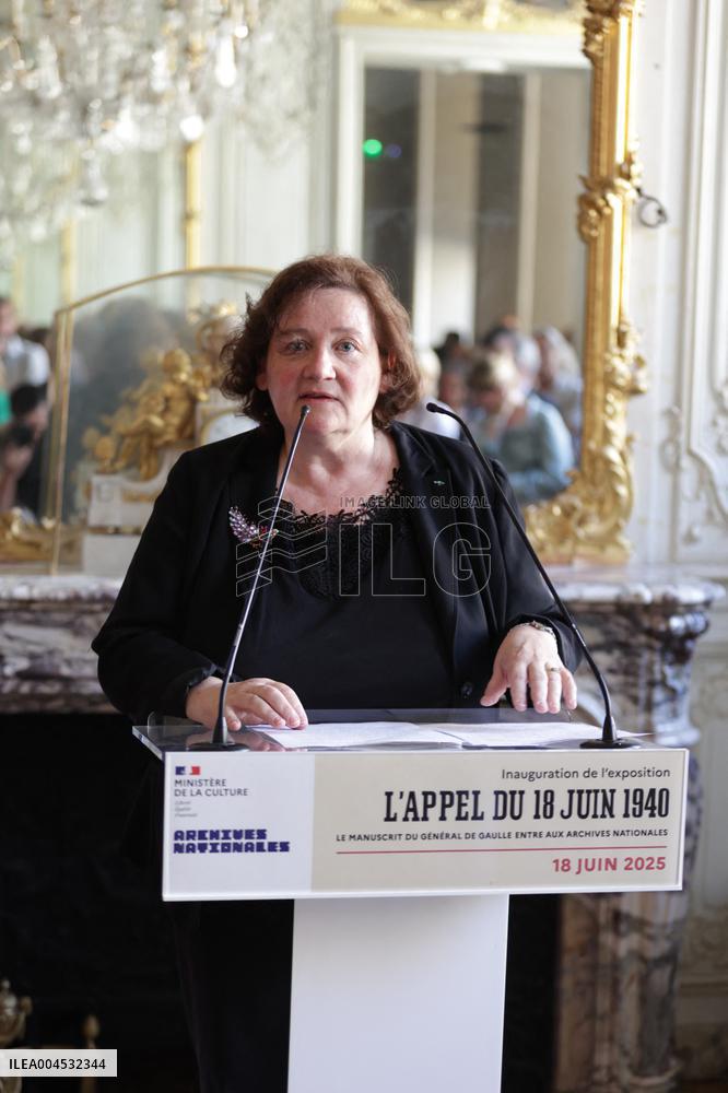 Inauguration Of The Presentation Of The Manuscript Of General De Gaulle