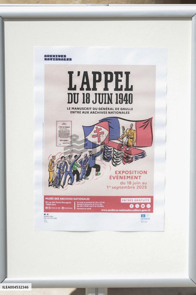 Inauguration Of The Presentation Of The Manuscript Of General De Gaulle