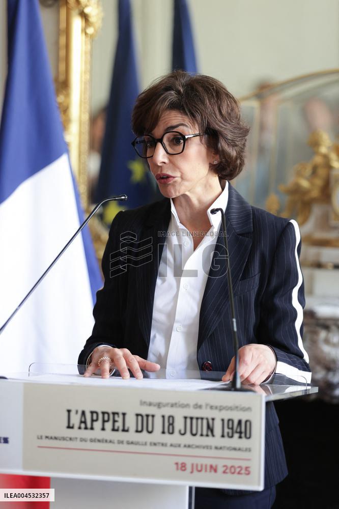 Inauguration Of The Presentation Of The Manuscript Of General De Gaulle