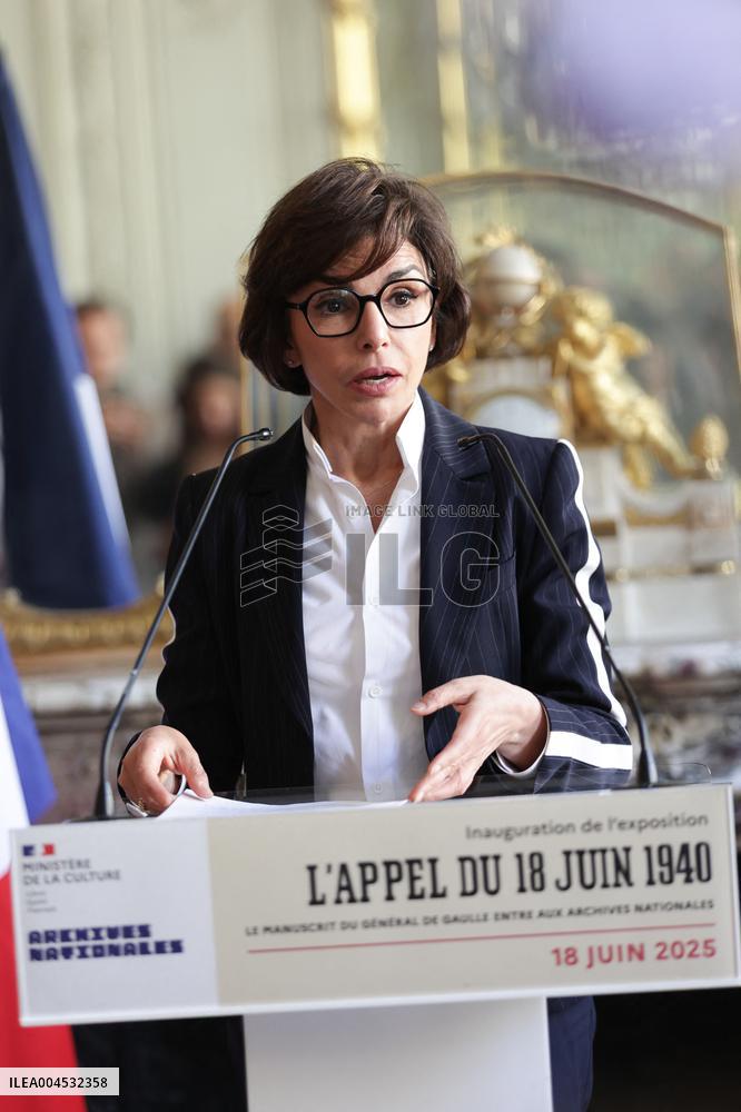 Inauguration Of The Presentation Of The Manuscript Of General De Gaulle