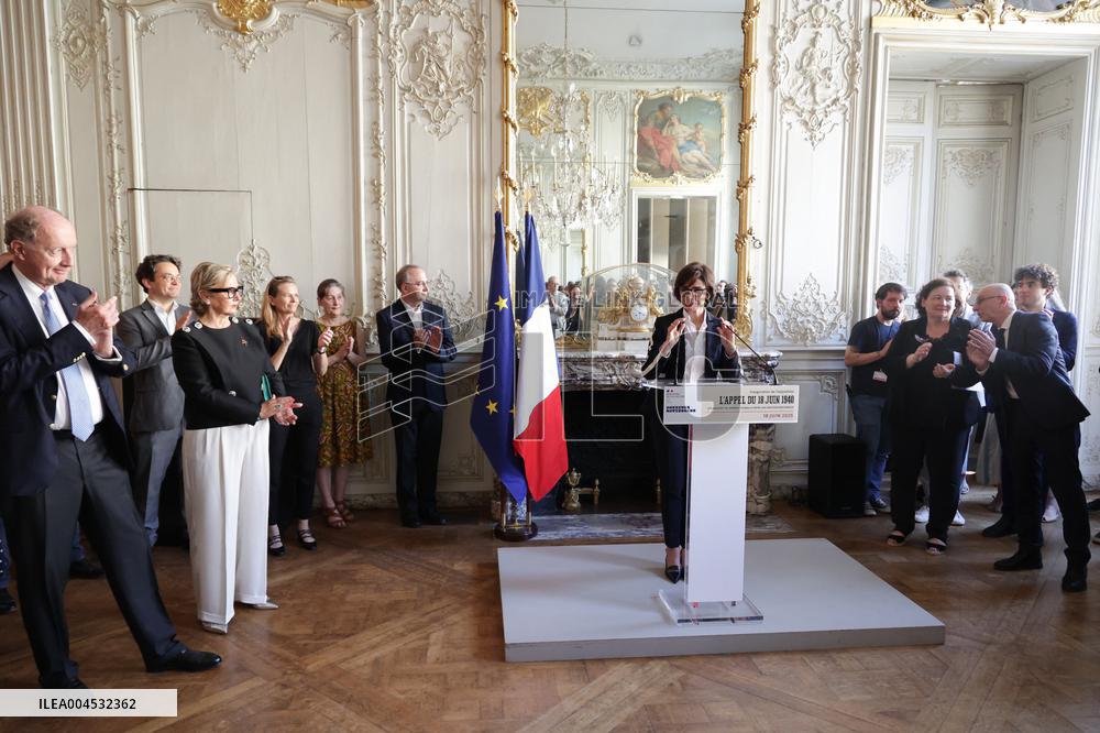 Inauguration Of The Presentation Of The Manuscript Of General De Gaulle