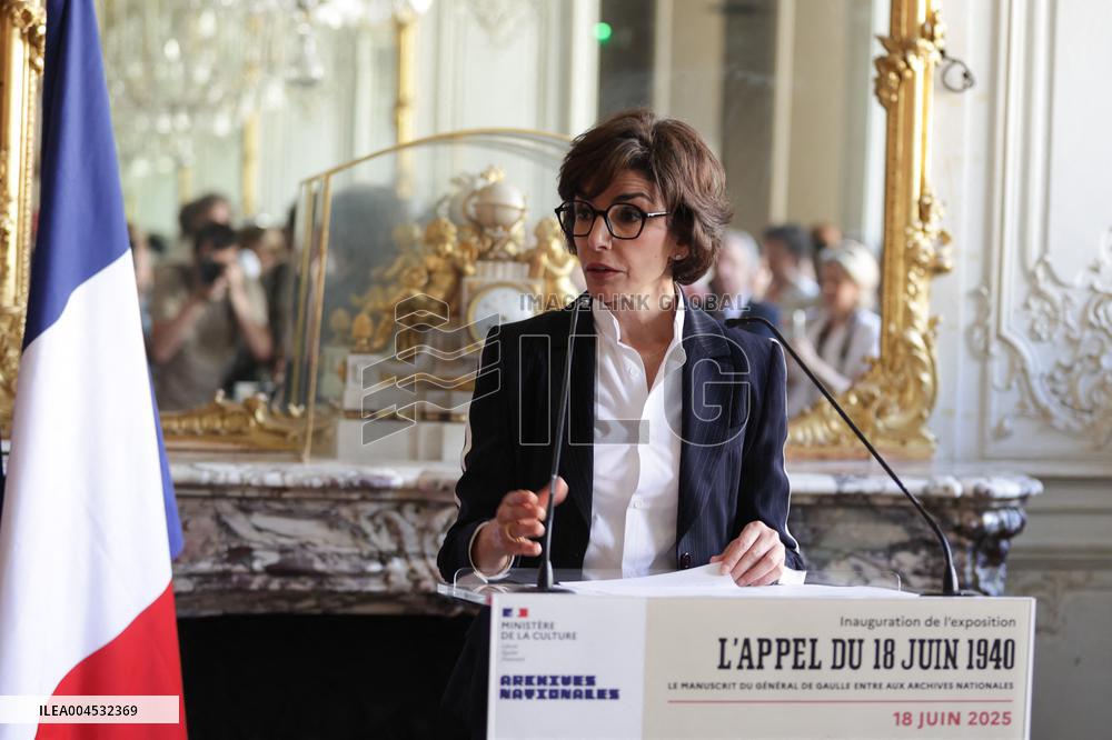 Inauguration Of The Presentation Of The Manuscript Of General De Gaulle