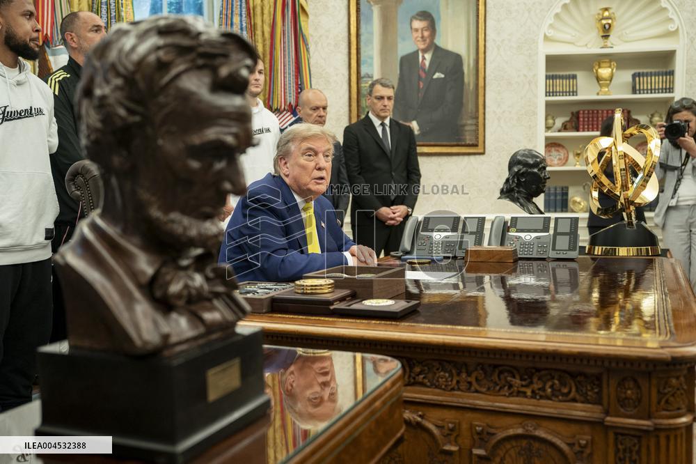 President Trump Holds a Meeting with Members of the Juventus Soccer Club